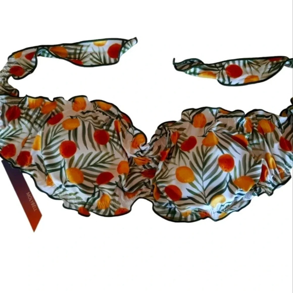 MOLYBELL Lemon and Orange 🍊 Print Bikini Top with Soft Cup Bra Size XL - Picture 2 of 6